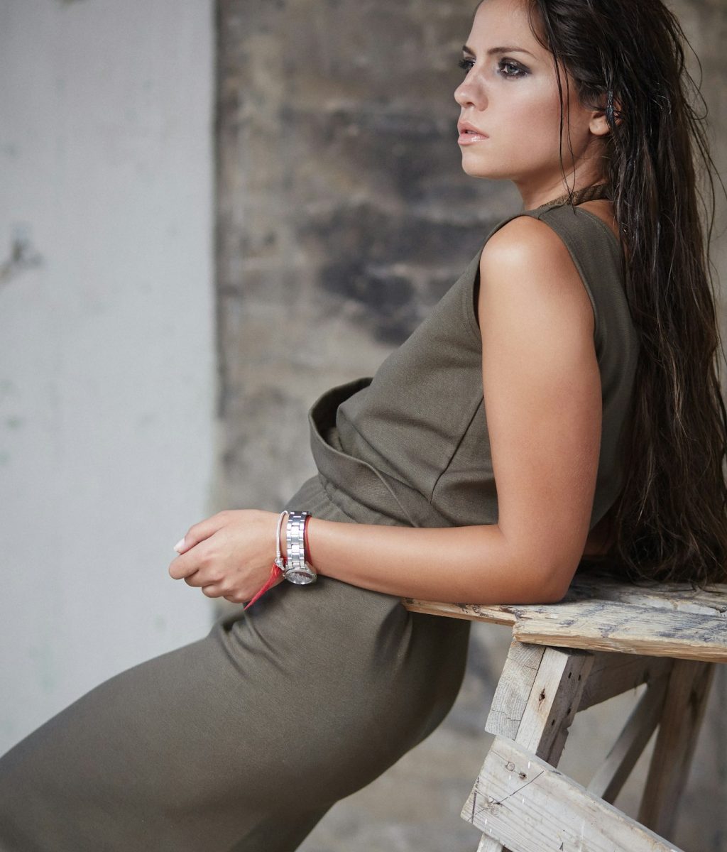 Woman with long black hair